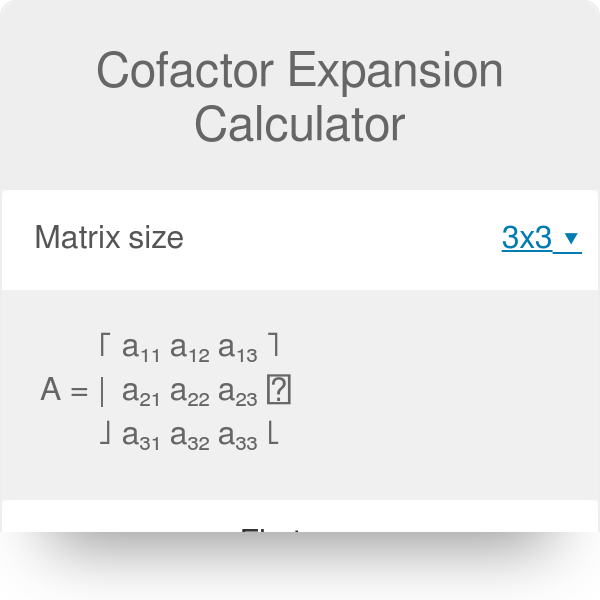 cofactor calculator