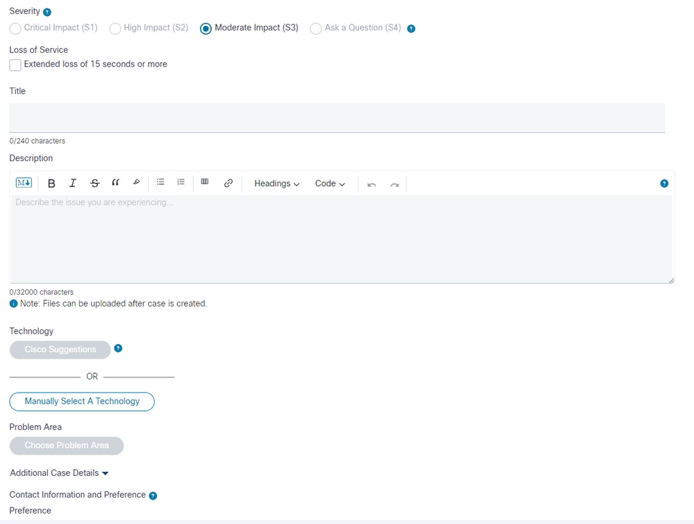 open cisco tac case