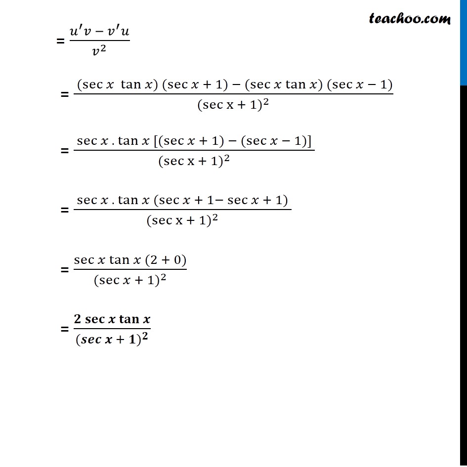 derivative of 1/secx