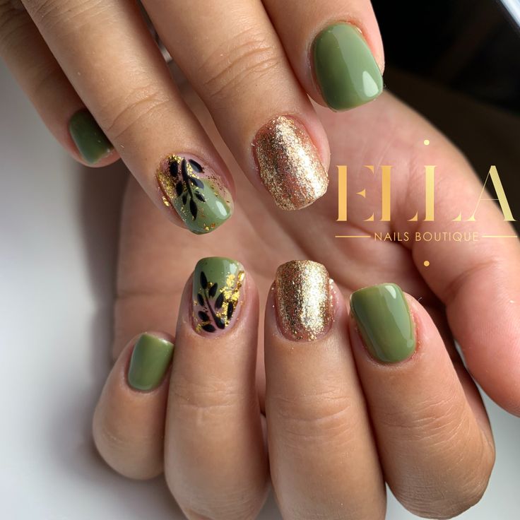 gelish diseños verde