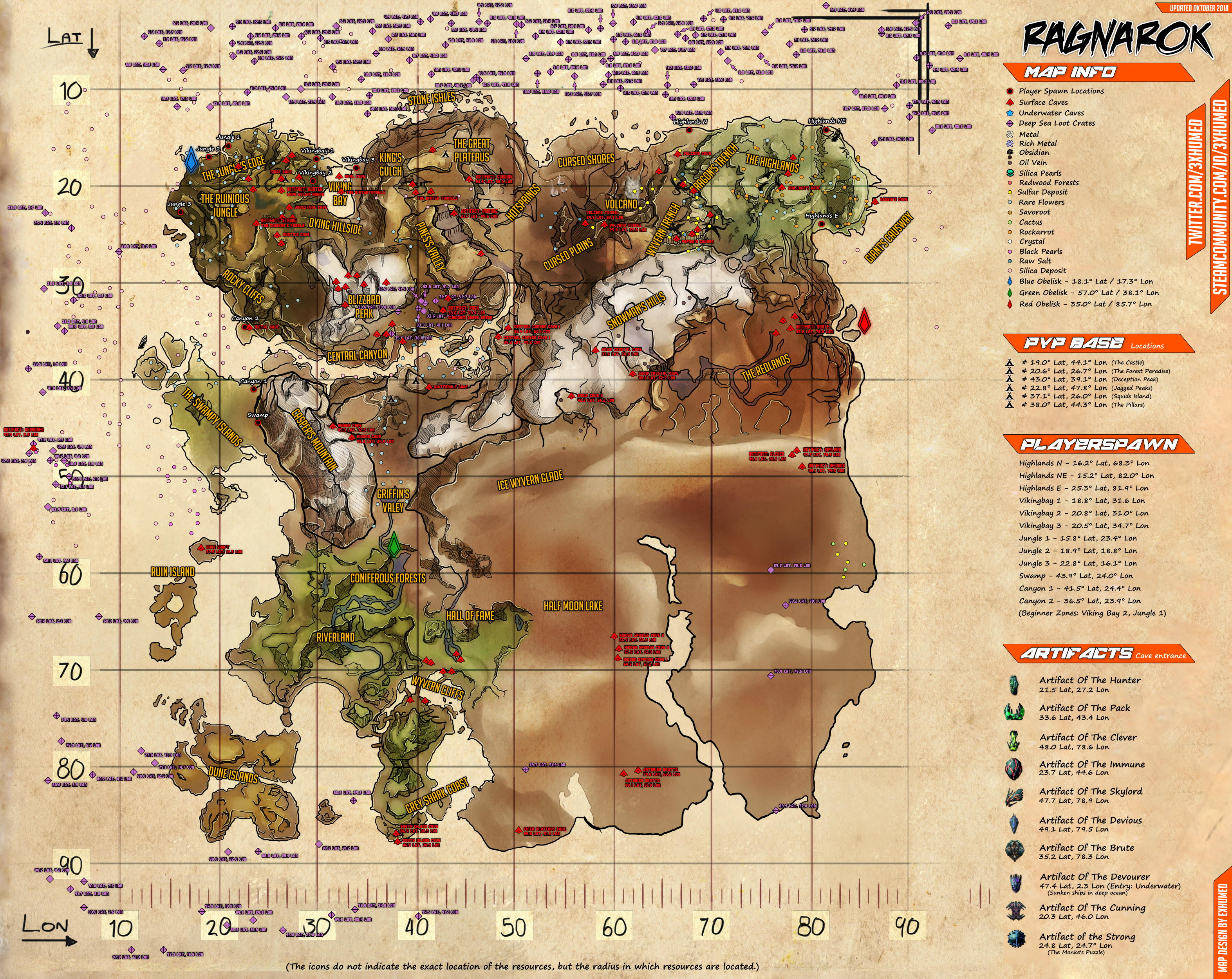 ark survival ragnarok map