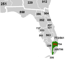 954 phone area code