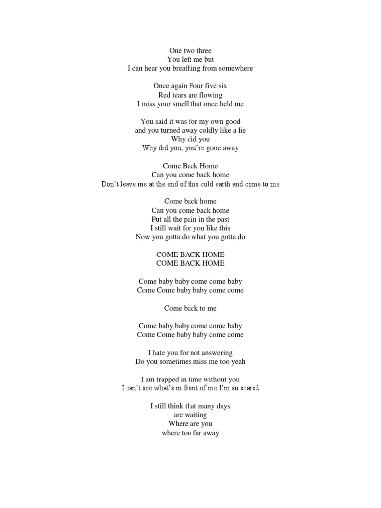 come back home lyrics