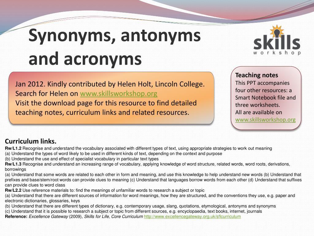 synonyms and acronyms