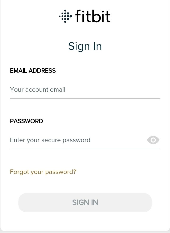 fitbit log in