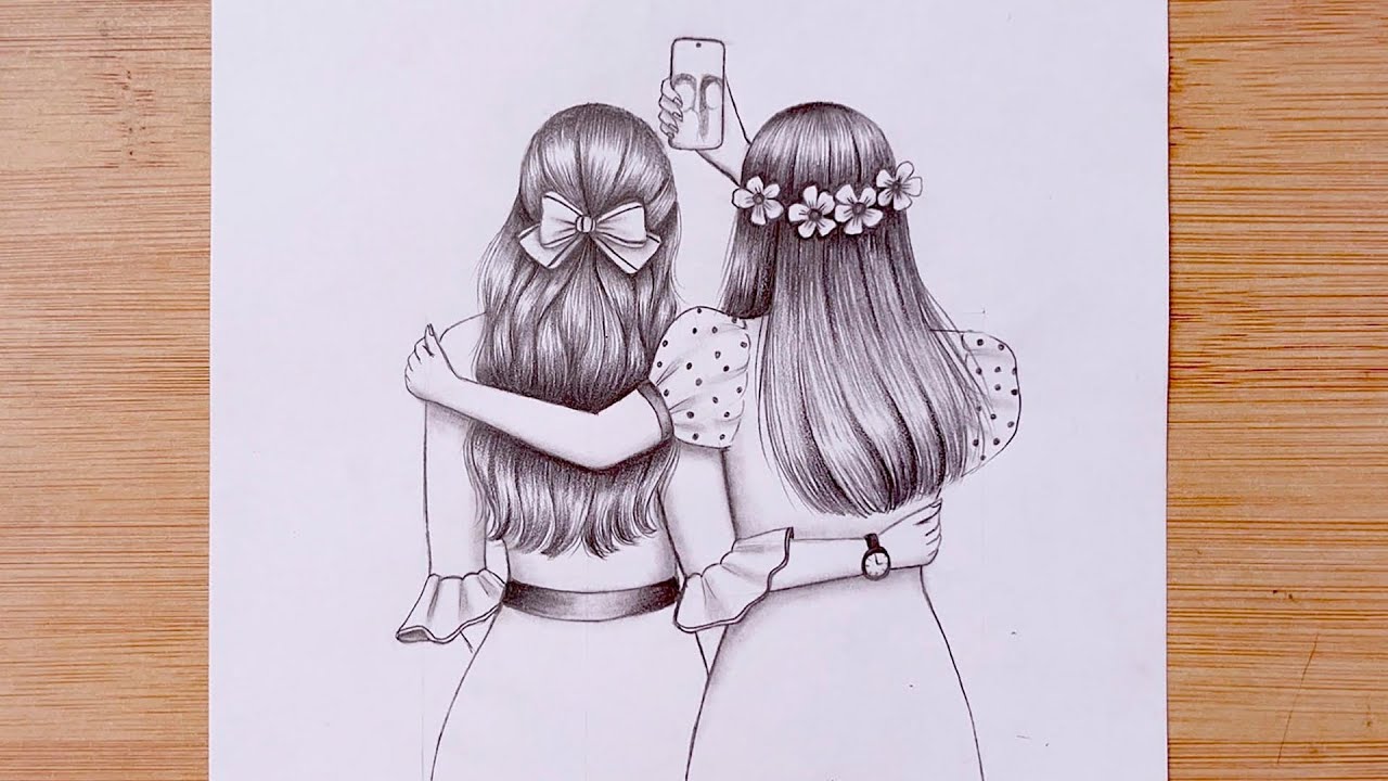 best friends drawing