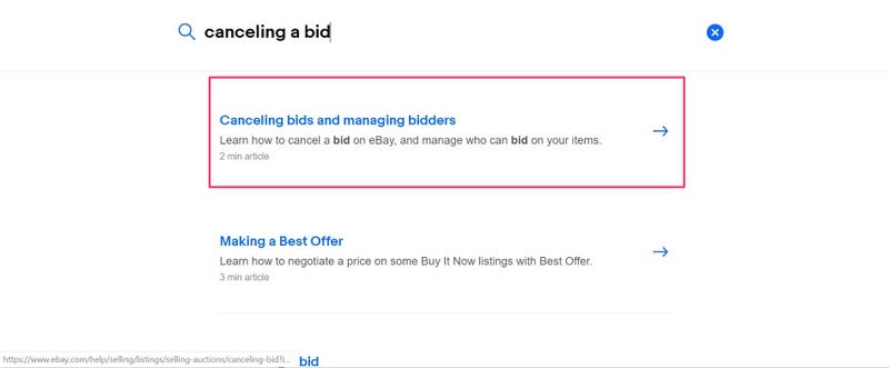 can you remove a bid on ebay