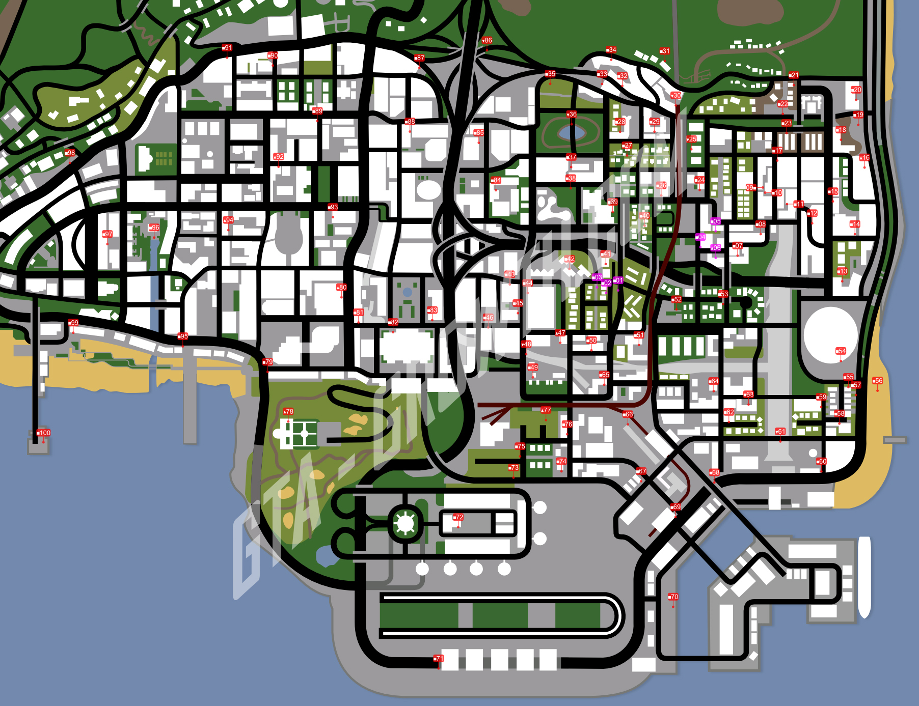 fotografias gta san andreas mapa