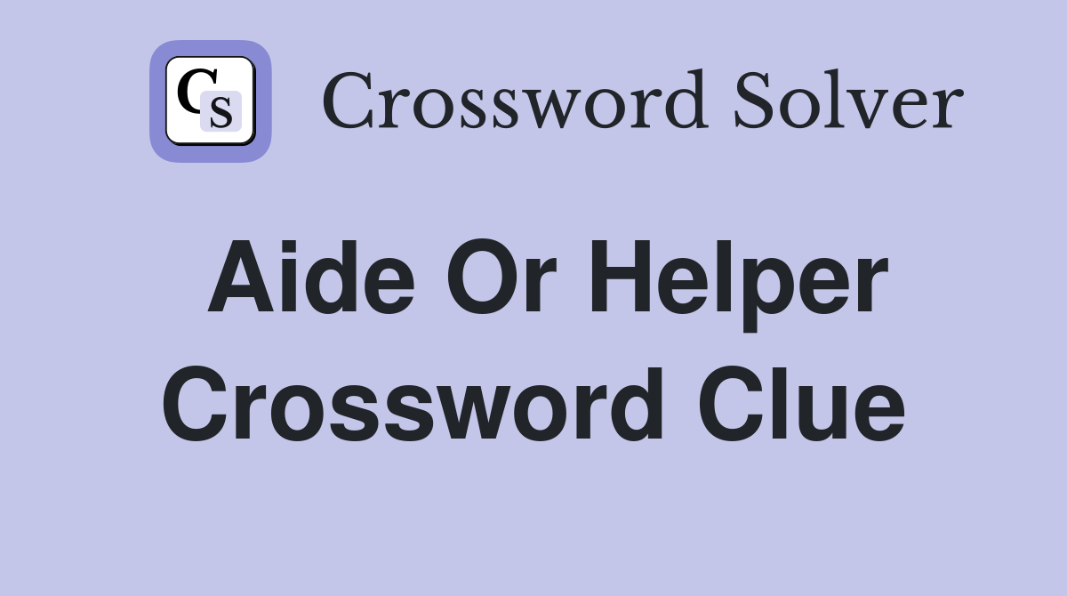 helper abbr crossword clue