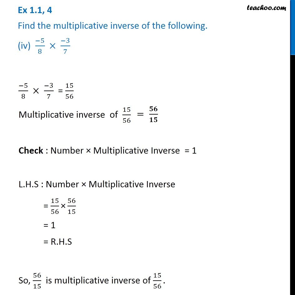 multiplicative inverse of 5 7