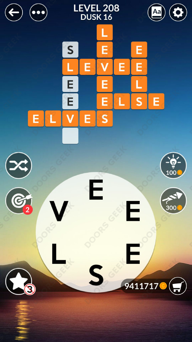 level 208 wordscapes