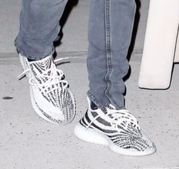 yeezy white with black stripe