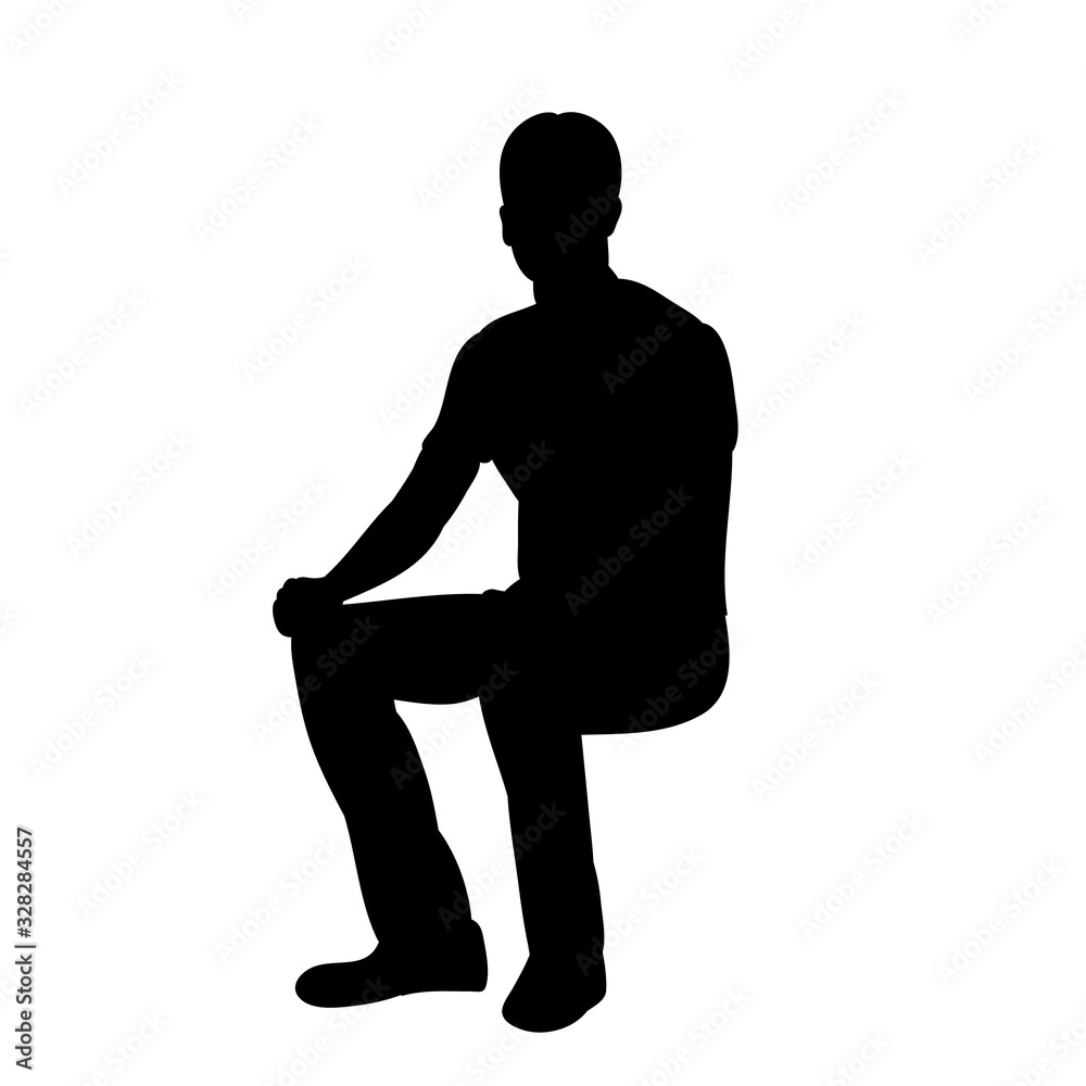 man sitting silhouette