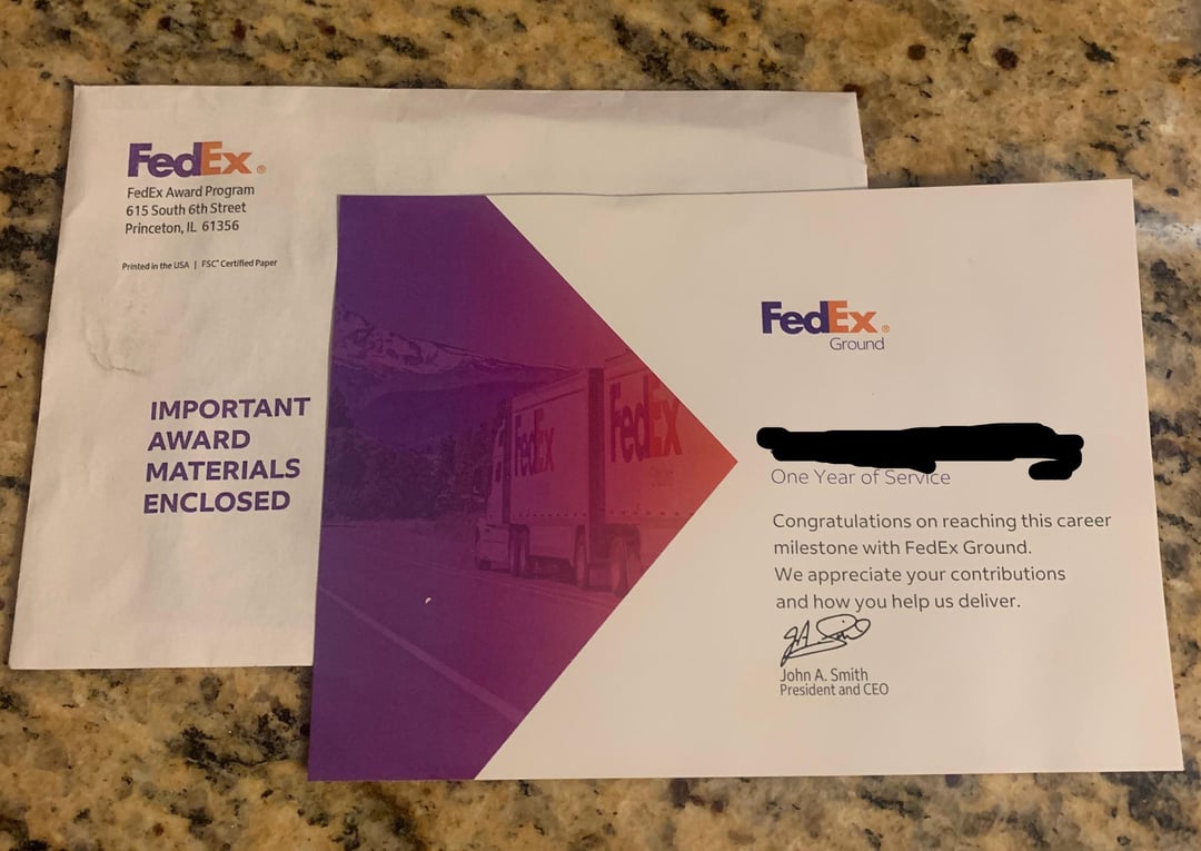 fedex awards for employees