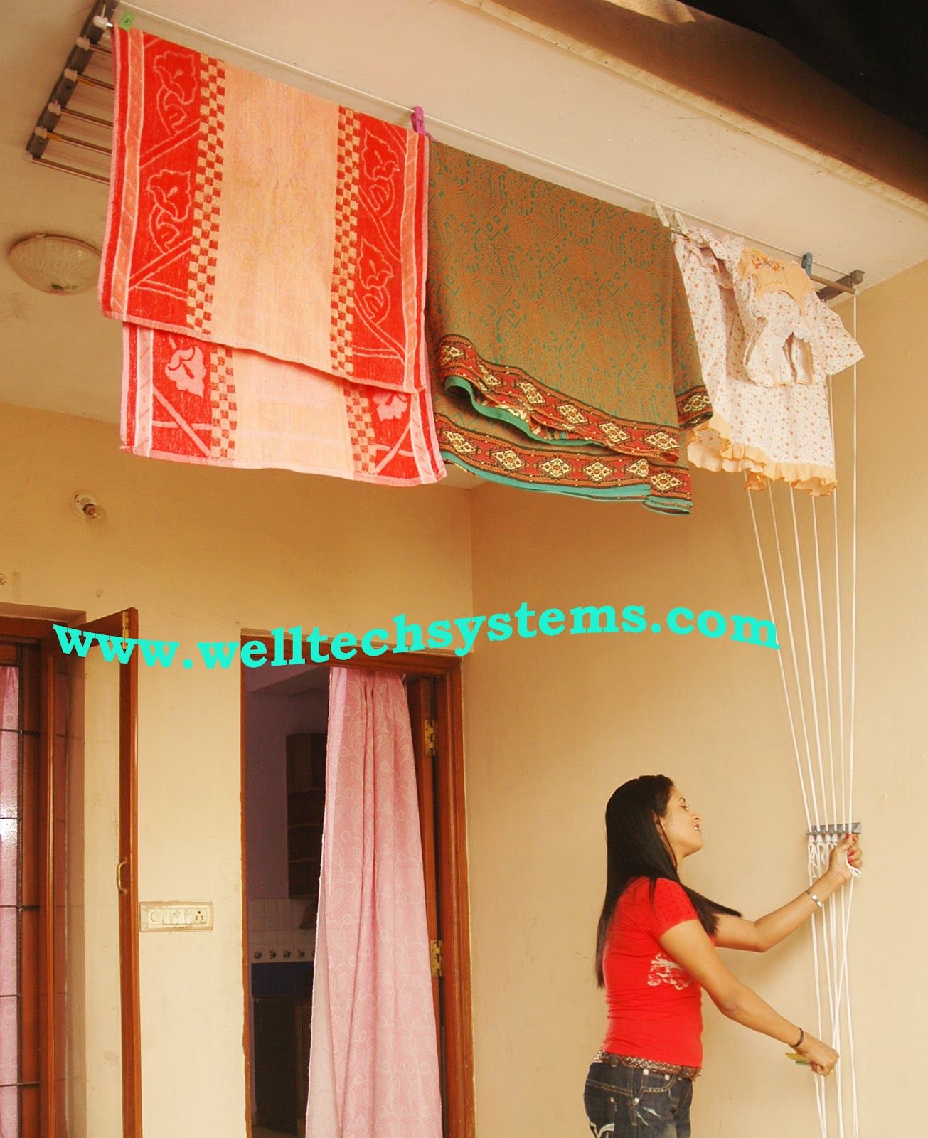 wall mounted clothes drying rack india