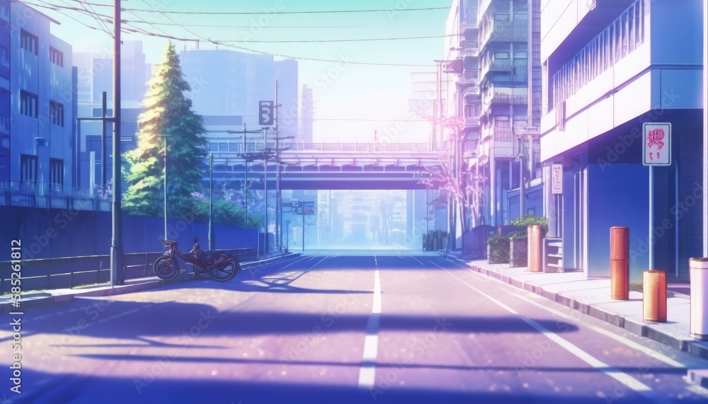 anime street background