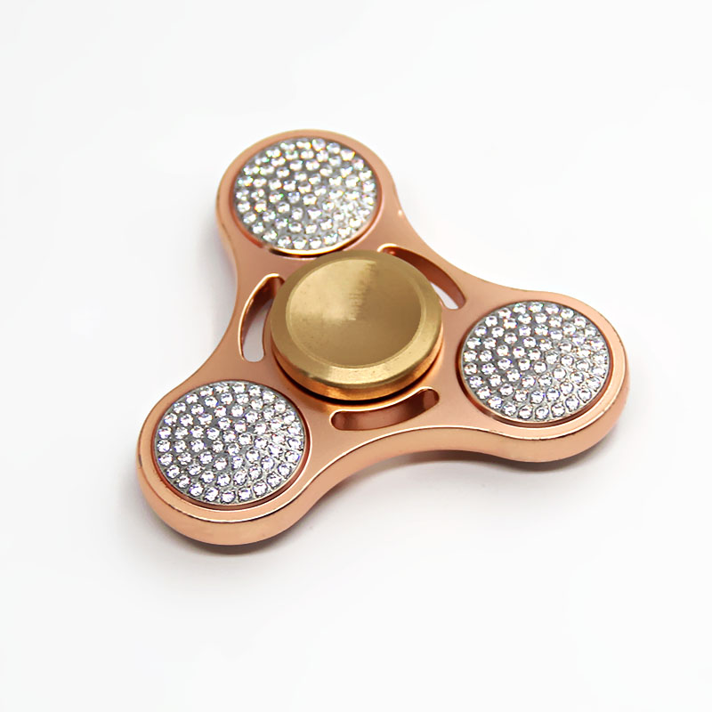 gold fidget spinner with diamonds