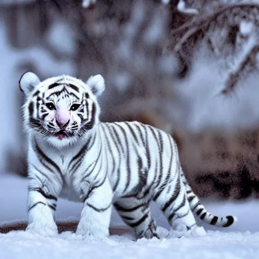 cute baby white tiger