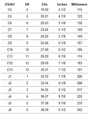 crocs size chart