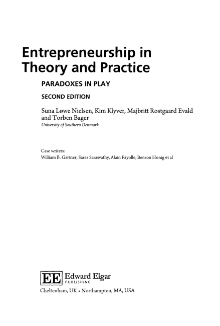 entrepreneurship in theory and practice paradoxes in play