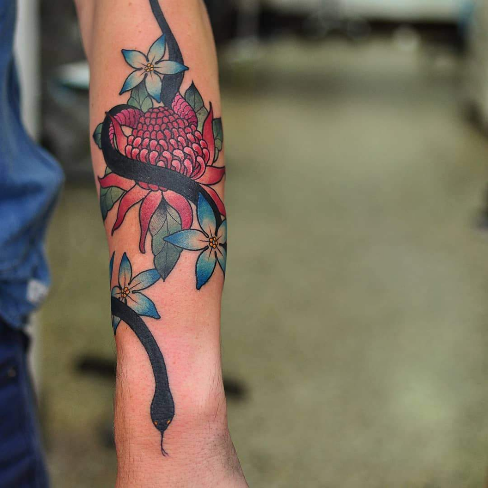 red belly black snake tattoo