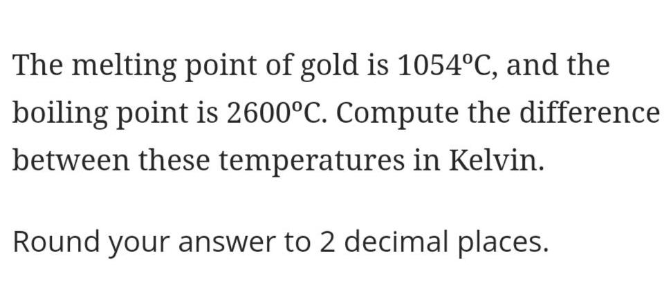 melting point of gold in kelvin