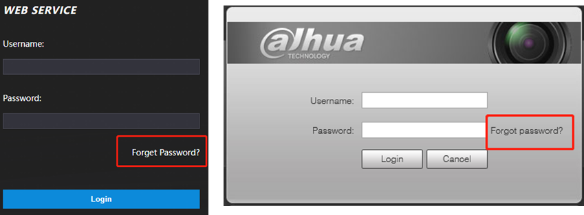 dahua camera default password