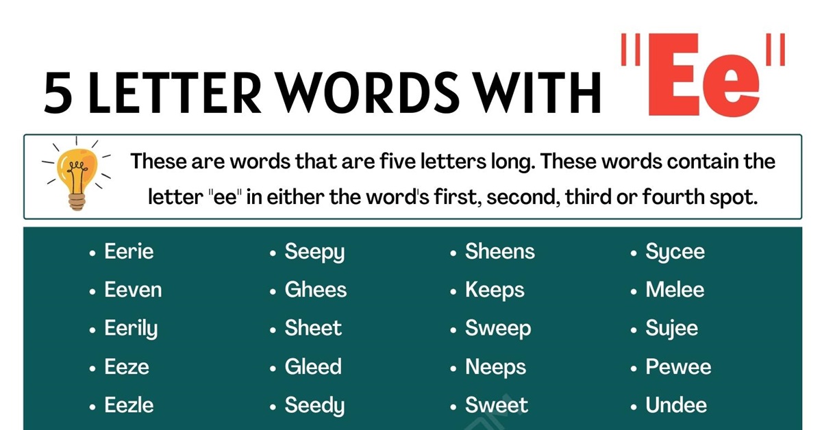 5 letter words with ee in the middle