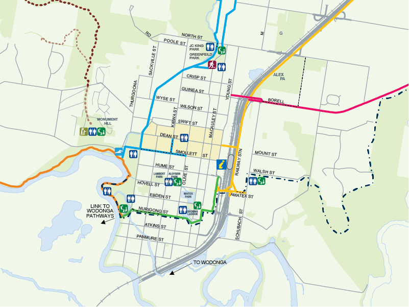 albury wodonga bike paths map