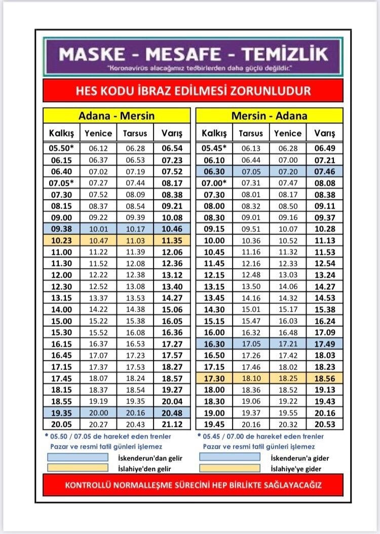 adana ıslahiye tren saatleri