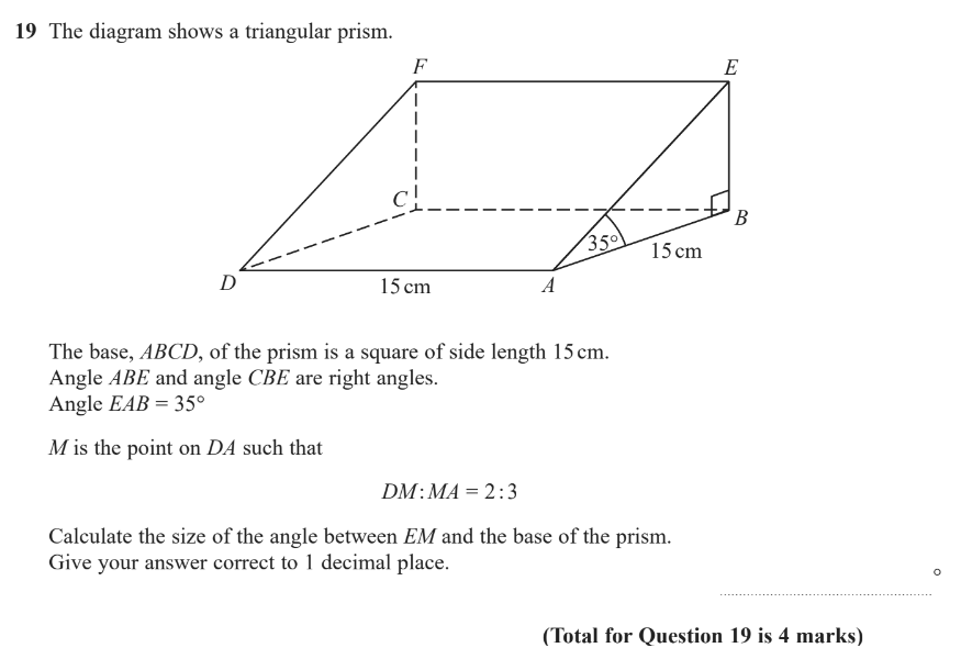 3d trigonometry gcse exam question practice