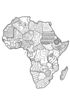 africa map coloring page