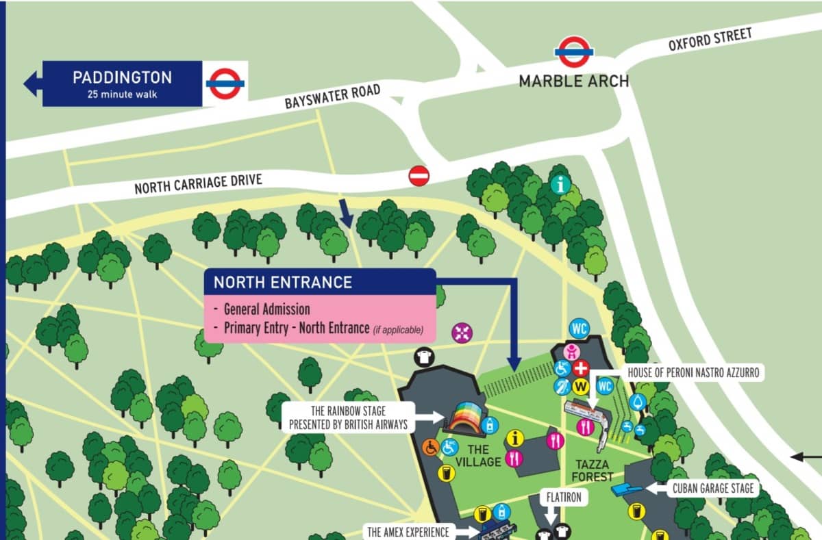 bst hyde park entrance map