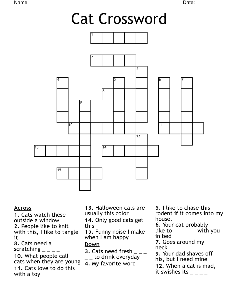 cat crossword clue