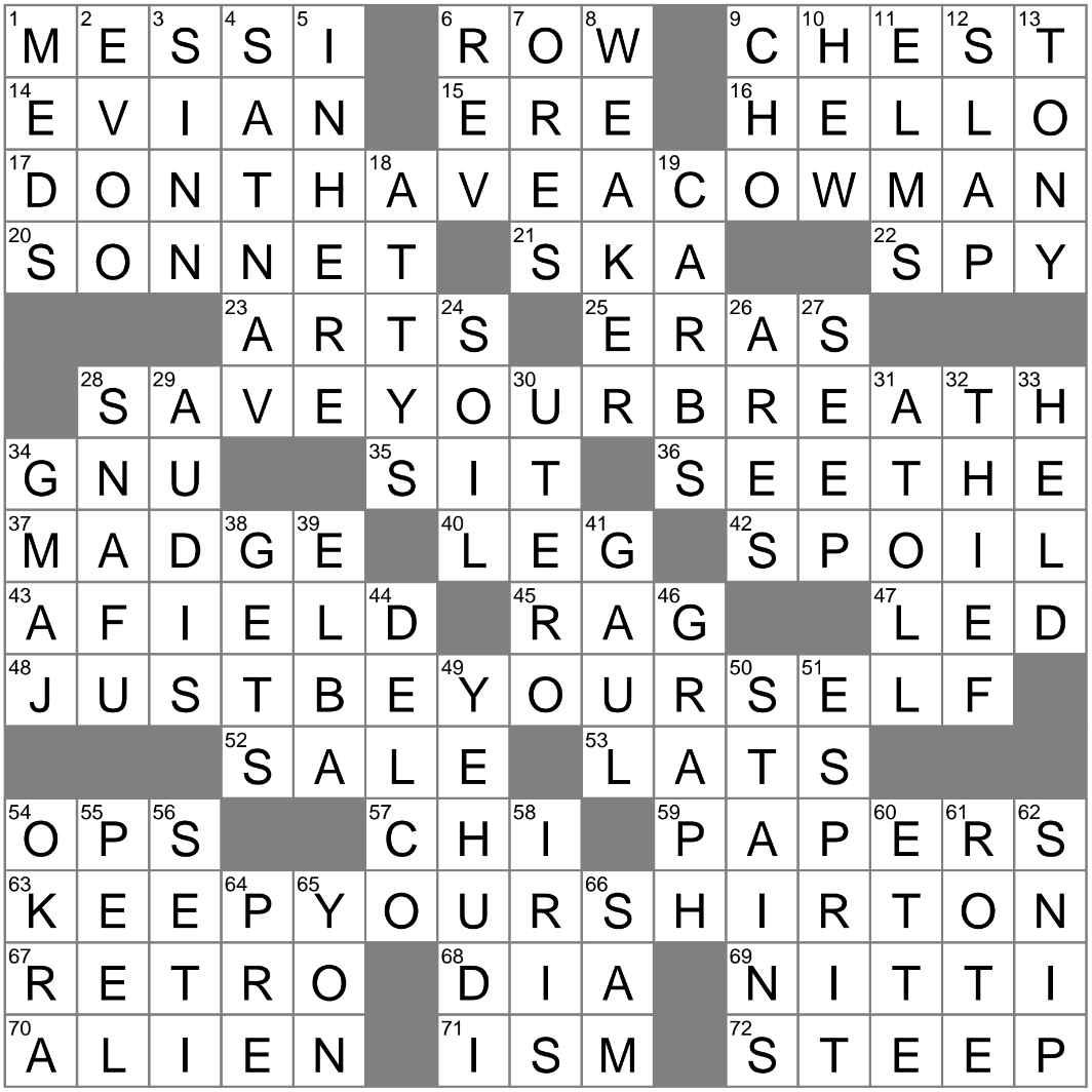 chest muscles for short crossword