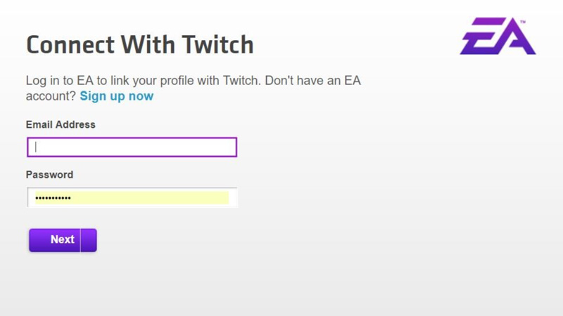 link my ea account to twitch