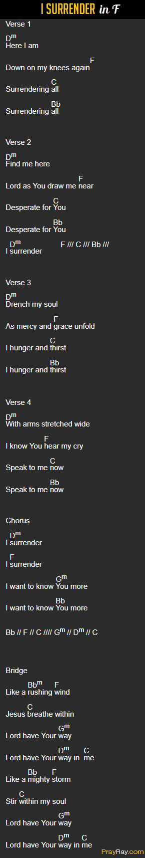 i surrender hillsong lyrics and chords