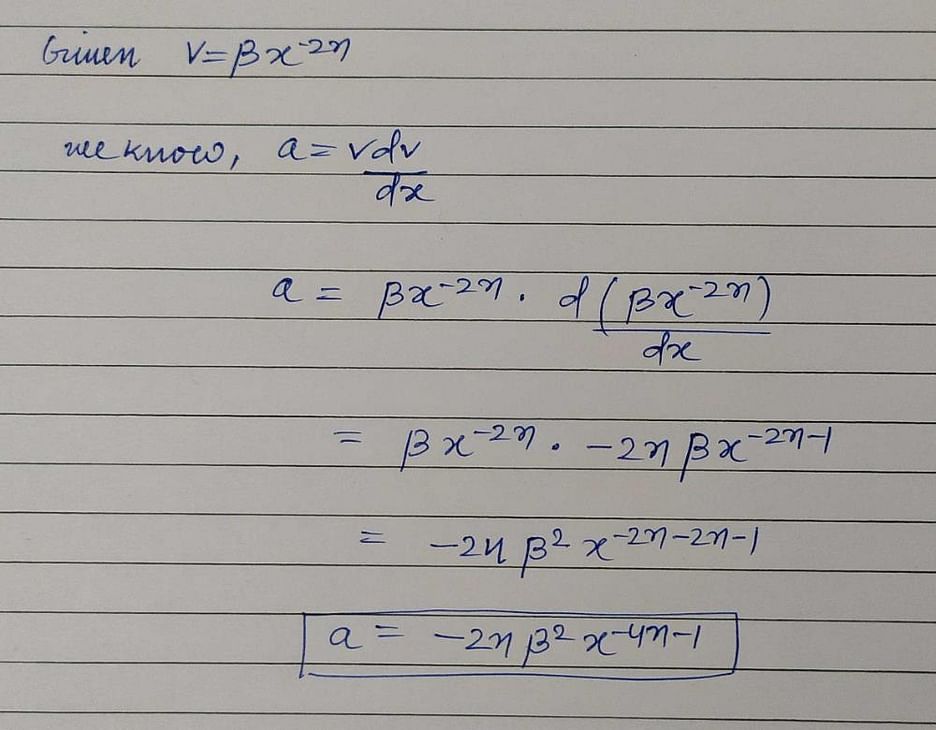 a particle of unit mass undergoes one dimensional