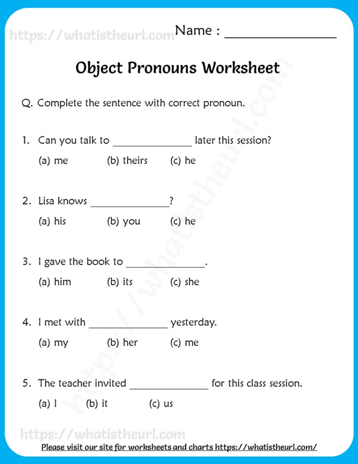pronoun worksheets grade 4