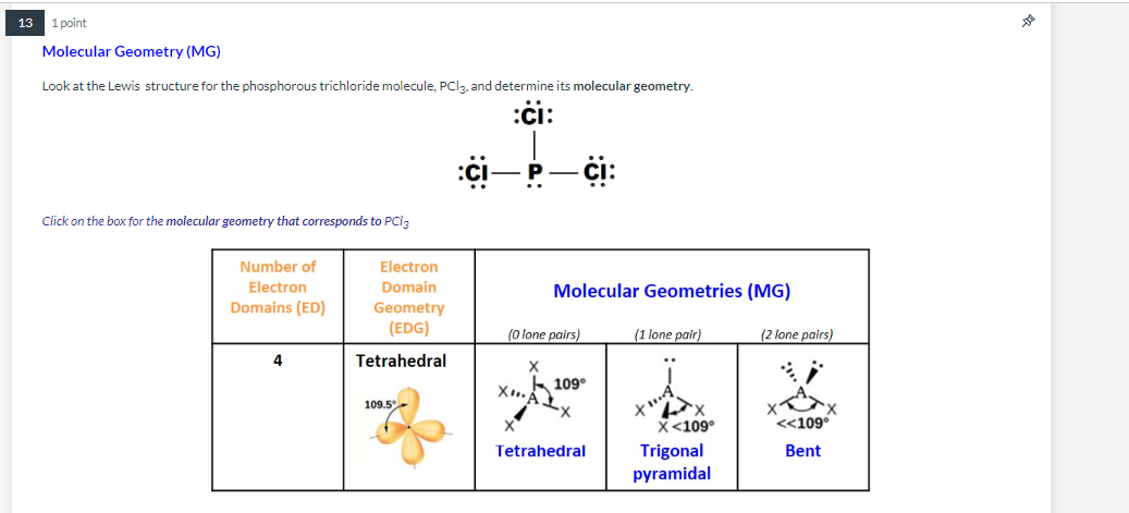 pcl3 electron domain geometry