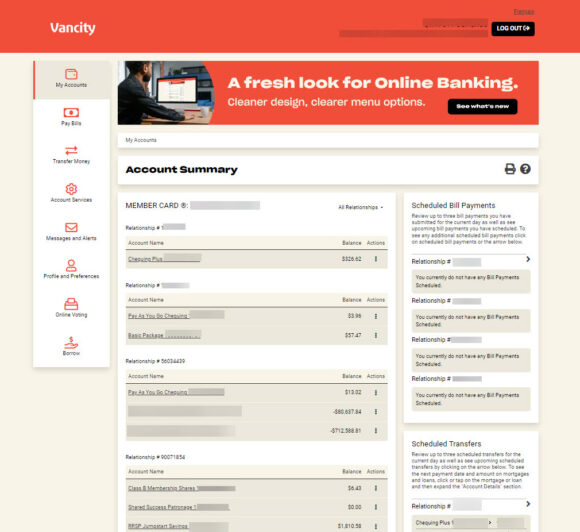 vancity online banking