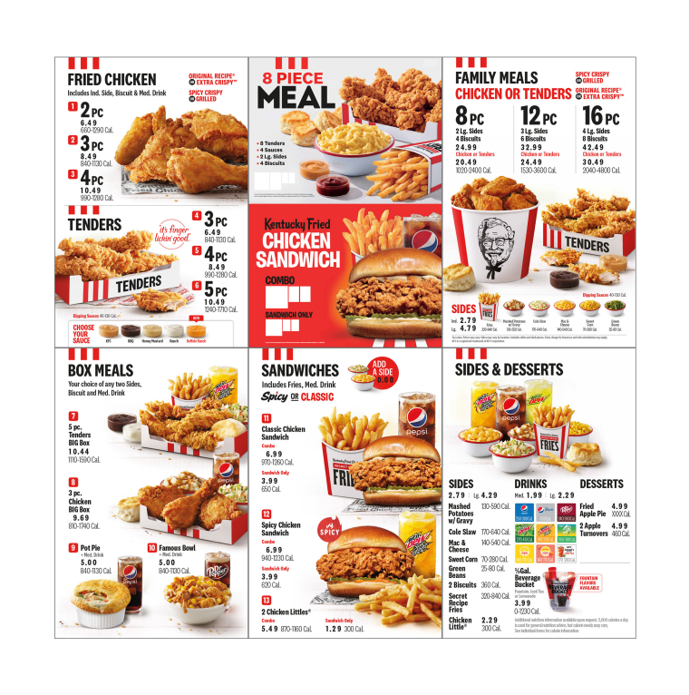 kfc menu near me