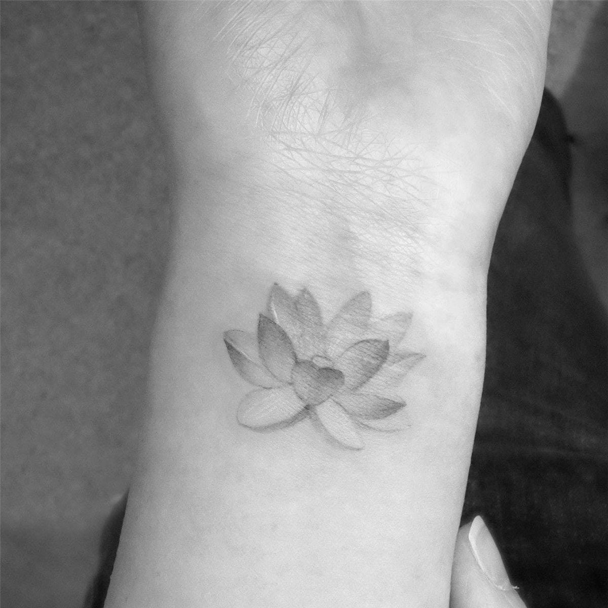 simple water lily tattoo