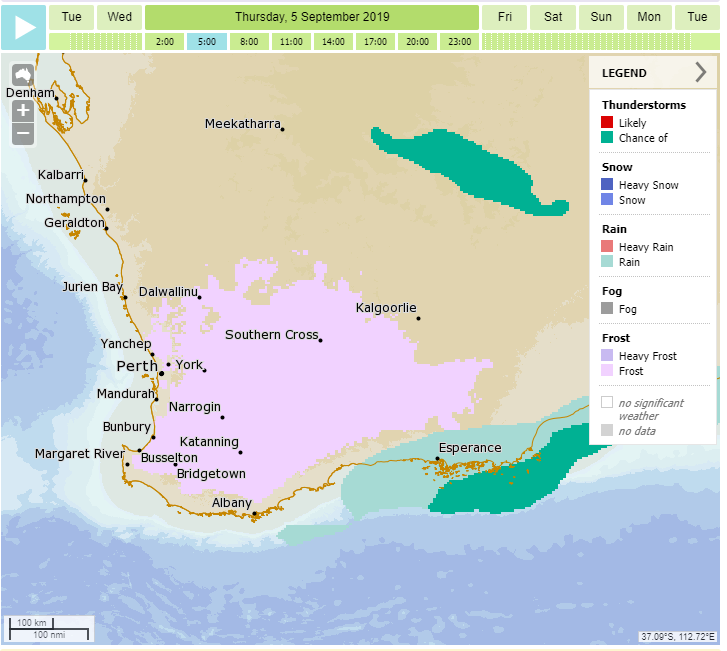 perth weather 2 weeks