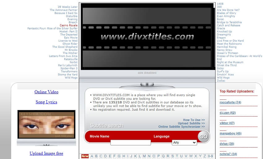 english subtitles for divx movies