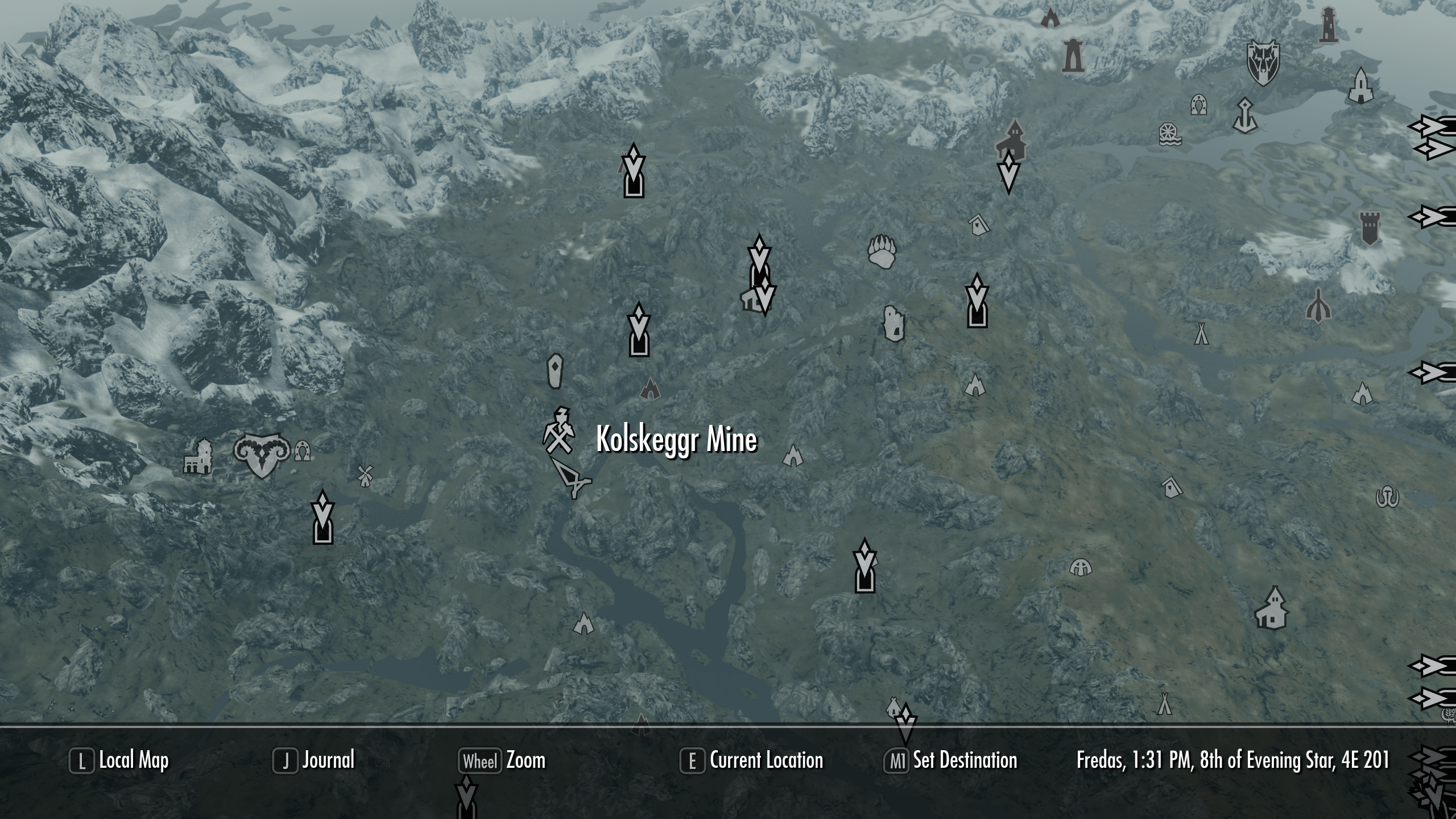 skyrim gold mine locations map