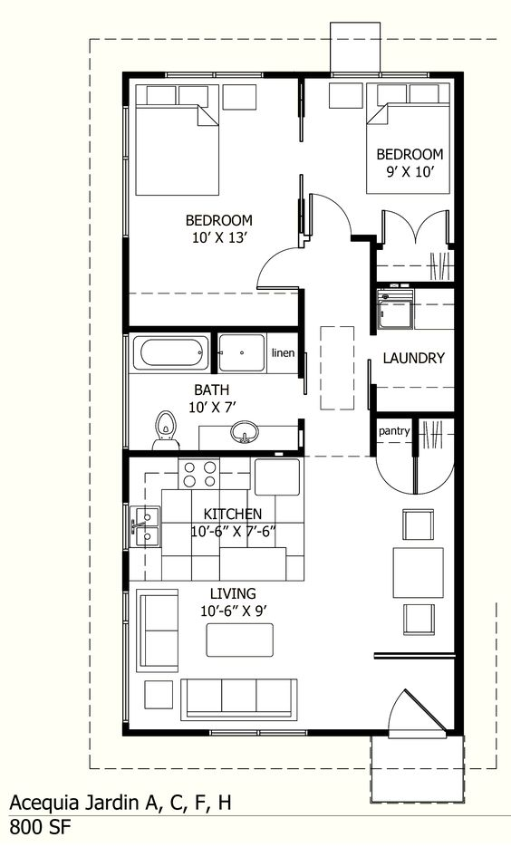 800 sq ft home design