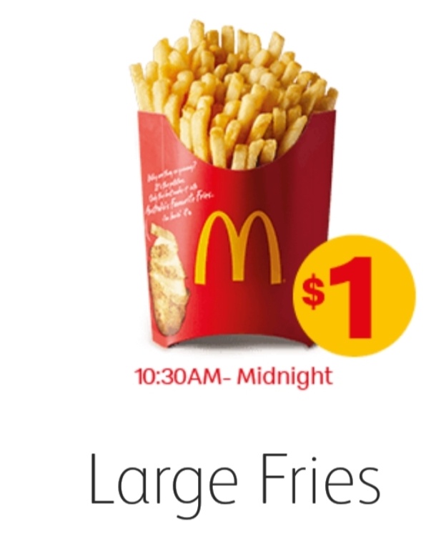 large fries mcdonalds price australia