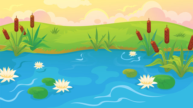 cartoon pond