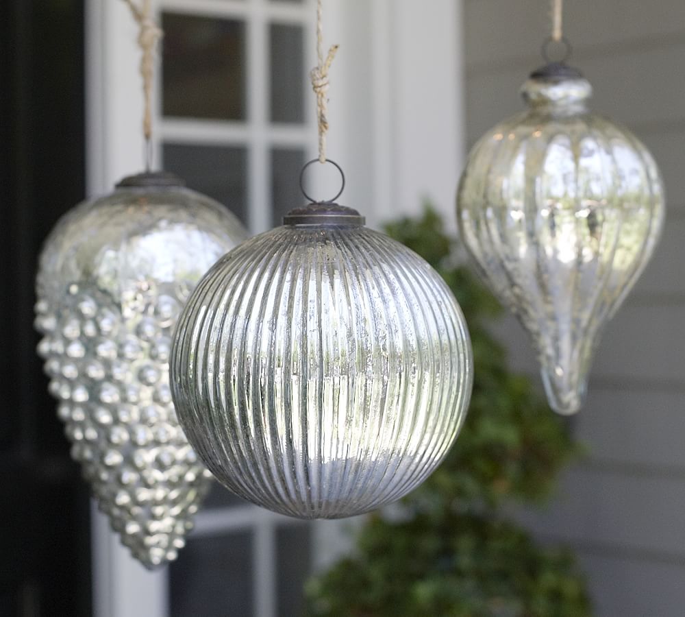 large mercury glass ornaments